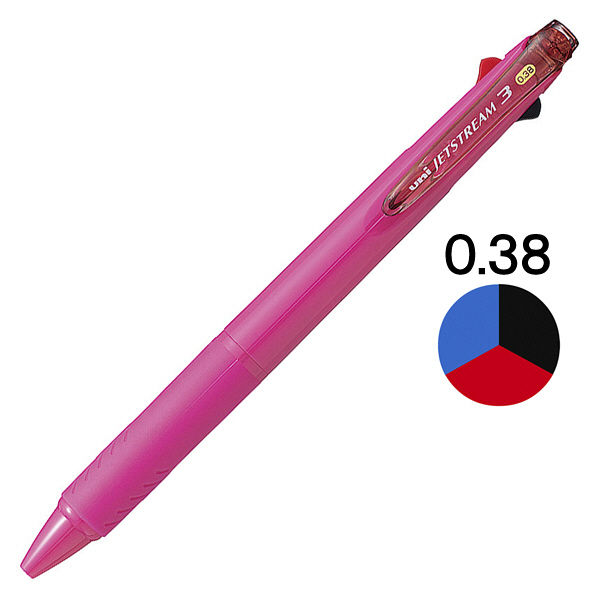 【新品】(業務用10セット) 三菱鉛筆 多色ボールペン/ジェットストリーム3C 【0.38mm】 油性 黒・赤・青 SXE-400-38