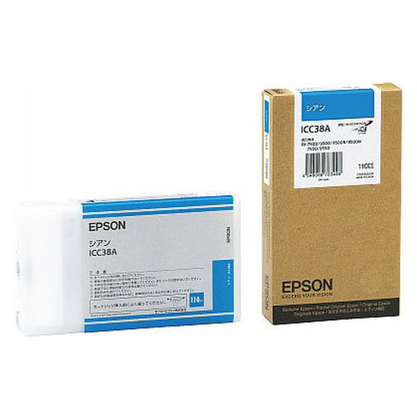 エプソン（EPSON） 純正インク ICC38A シアン 1個