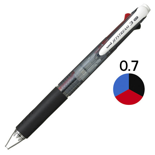 三菱鉛筆 【新品】（まとめ） 三菱鉛筆 3色ボールペン ジェットストリーム 0.7mm （軸色 黒） SXE340007.24 1本 【×15セット】