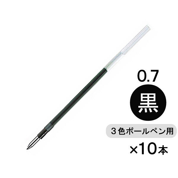 【新品】（まとめ）三菱鉛筆 油性ボールペン替芯 0.7mm黒 ジェットストリーム多色・多機能用 SXRML07.24 1セット(10本)【×3セット】