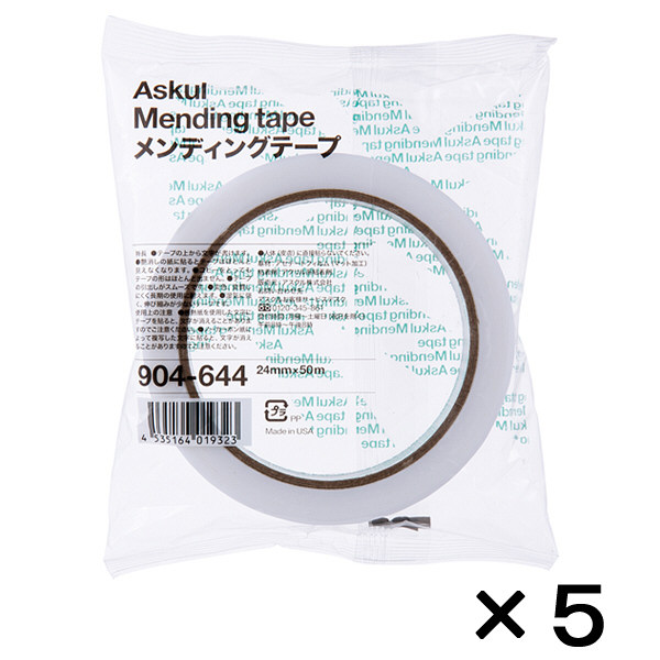 アスクル メンディングテープ 大巻 幅24mm×50m 1セット（5巻：1巻×5）  オリジナル