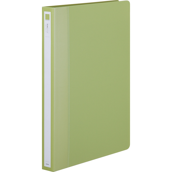 アスクル リングファイル A4タテ 丸型2穴 背幅27mm グリーン 緑 10冊 