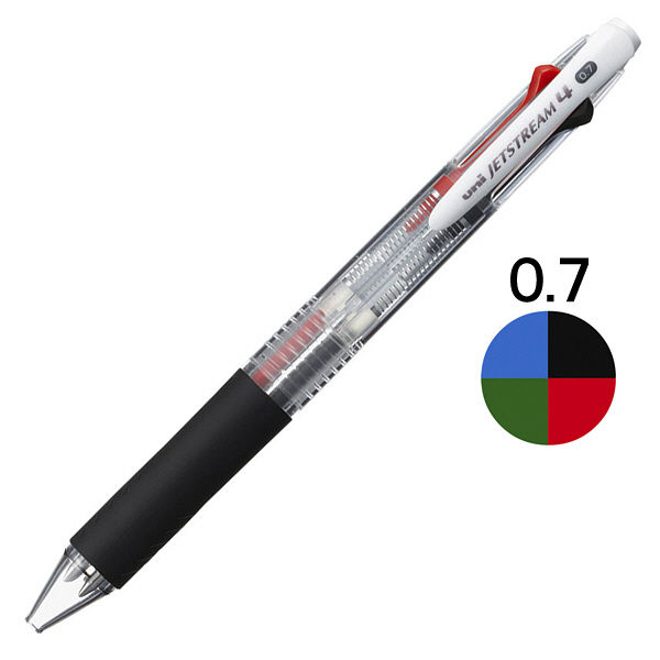 まとめ トンボ鉛筆 4色油性ボールペン リポーター4 0.7mm 軸色 透明
