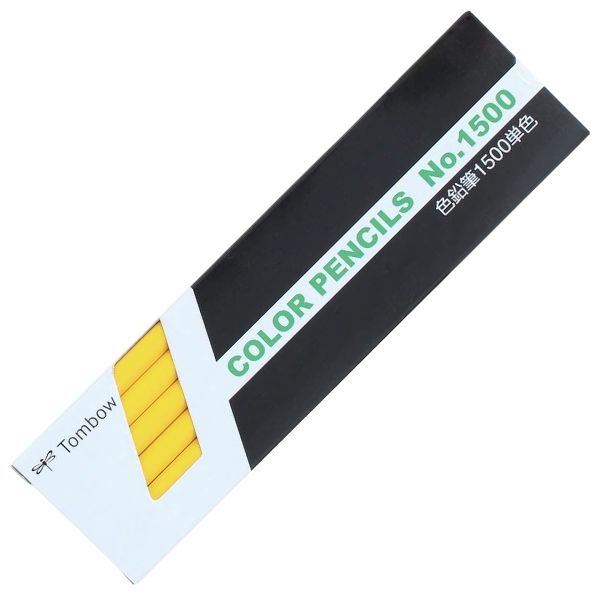 トンボ鉛筆 色鉛筆 単色 黄 1500-03 1ダース（12本） - アスクル