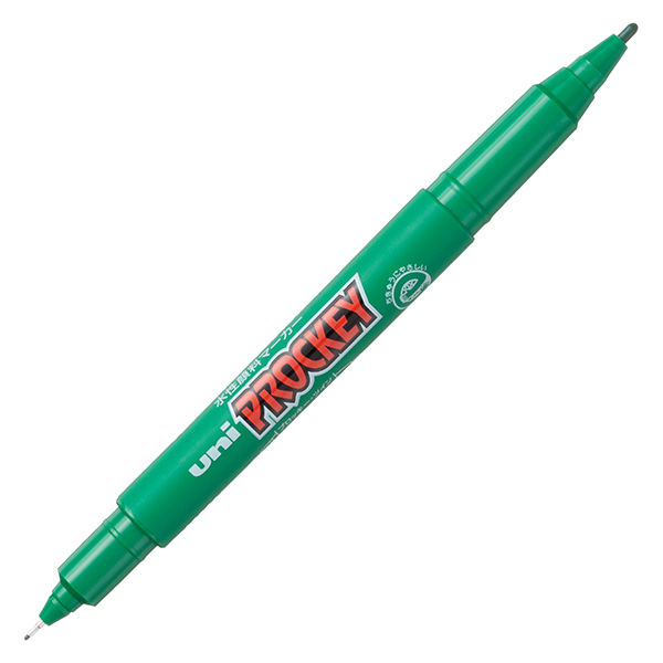 プロッキー 水性サインペン 細・極細ツイン 緑 10本 三菱鉛筆 uniユニ