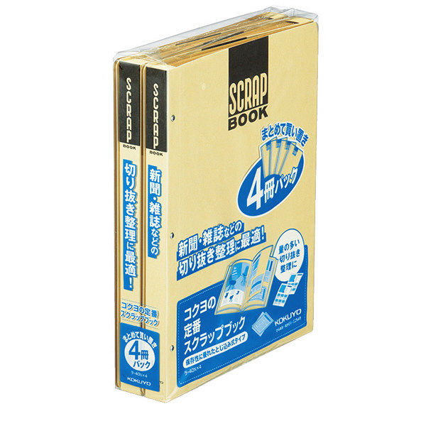 コクヨ　スクラップブックD　A4　ラ-40NX4　1箱（4冊入）