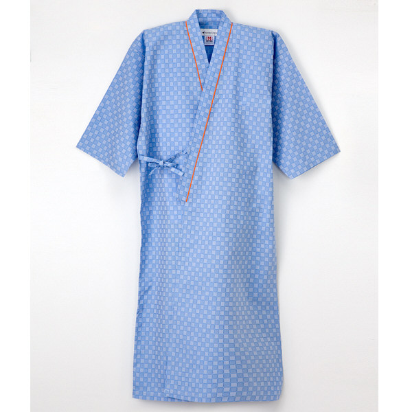 ナガイレーベン 患者衣ゆかた型 ブルー EL RG-1450（取寄品）