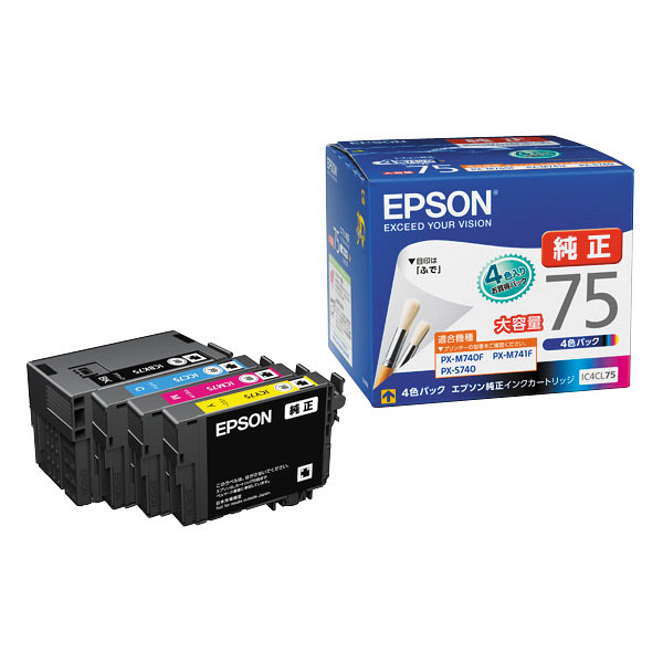 エプソン（EPSON） 純正インク IC4CL75 IC75シリーズ 1パック（4色入