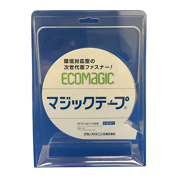 クラレファスニング　マジックテープ　幅25mm×長さ1.5m　白　片側粘着剤付き　MT-15　1パック（1セット入）