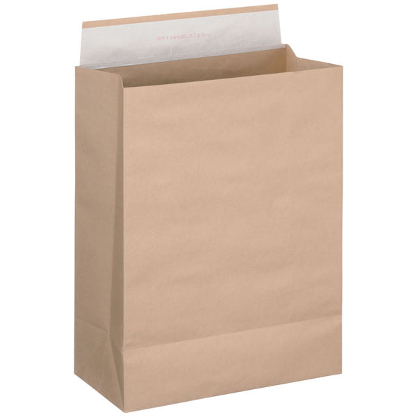 「現場のチカラ」 スーパーバッグ 宅配袋（紙製） 茶 大・マチ広サイズ 封かんシール付 1パック（10枚入）  オリジナル