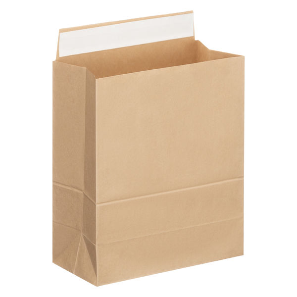 「現場のチカラ」 スーパーバッグ 宅配袋（紙製） 茶 小・マチ広サイズ 封かんシール付 1セット（200枚：100枚×2）  オリジナル