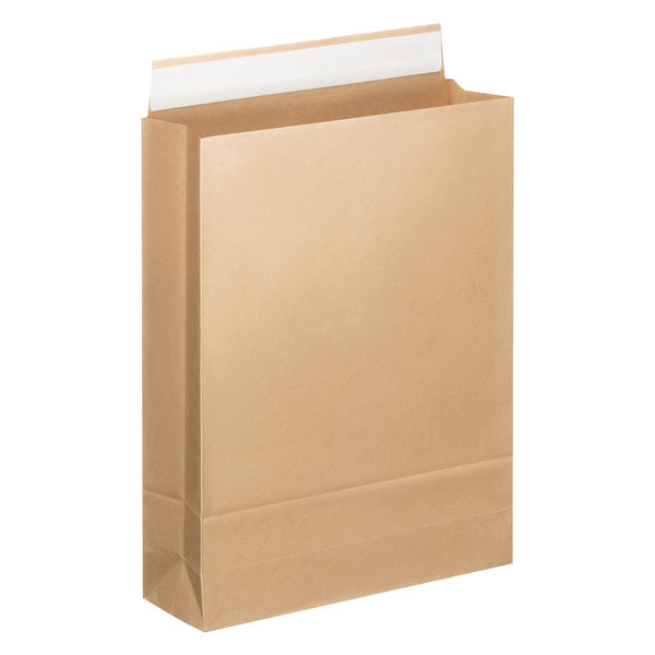 「現場のチカラ」 スーパーバッグ 宅配袋（紙製） ラミネート加工 茶 大サイズ 封かんシール付 1セット（200枚：100枚×2）  オリジナル