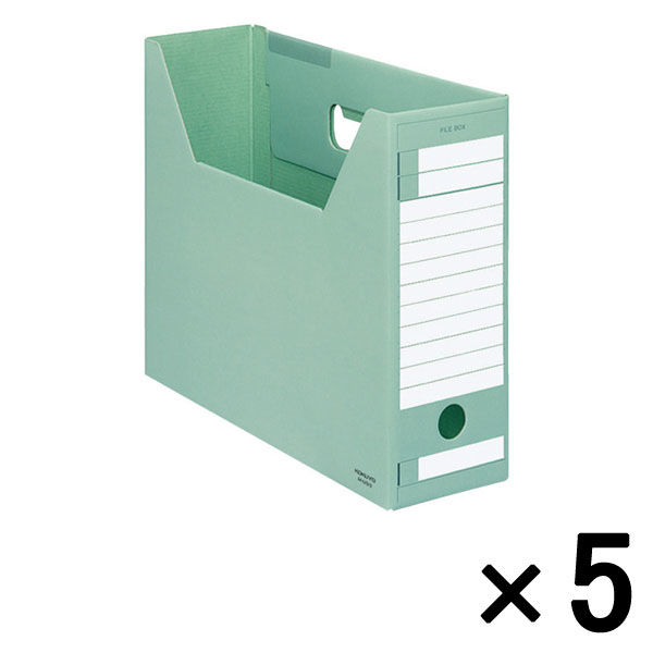 コクヨ　ファイルボックス-FS　＜Dタイプ＞　A4ヨコ　背幅102mm　緑　A4-LFD-D　1セット（5冊）