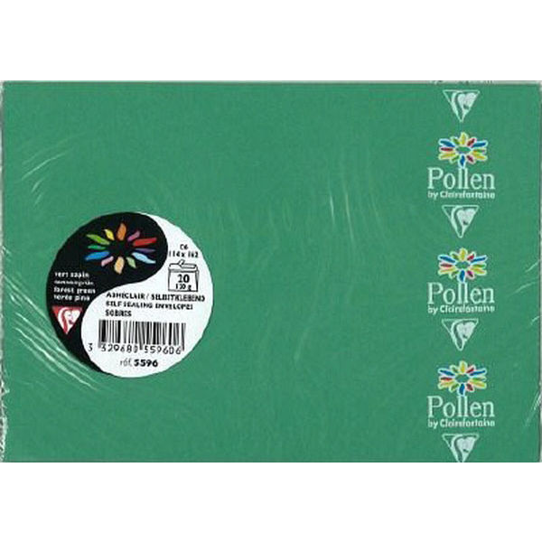 クレールフォンテーヌ 封筒 ポストカードサイズ グリーン cf5596 1セット（100枚：20枚入×5袋）