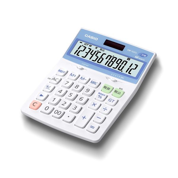 カシオ計算機　CASIO 抗菌電卓　12桁表示　DW-122CL-N　1個