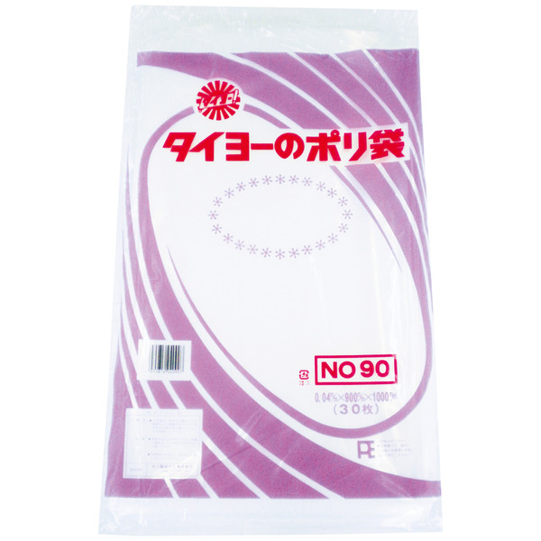 タイヨーのポリ袋（規格袋） LLDPE・透明 0.04mm厚 大型サイズ 90号 900mm×1000mm 1セット（150枚：30枚入×5袋）