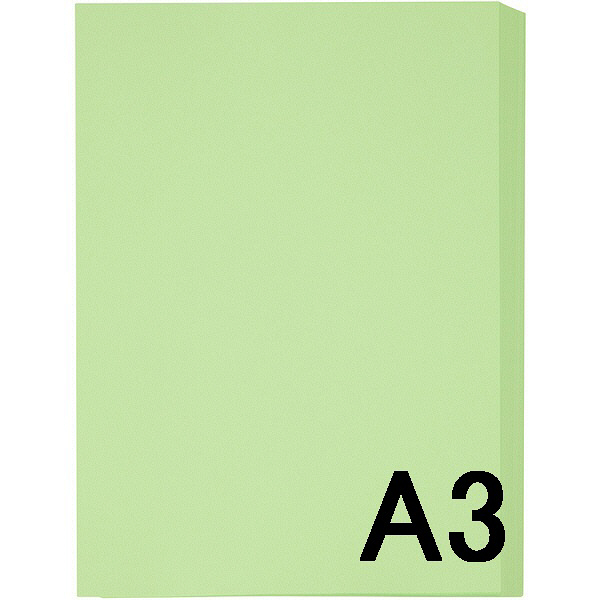アスクル　カラーペーパー　A3　グリーン　1セット（500枚×2冊入）  オリジナル