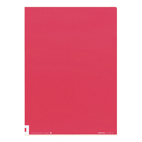 コクヨ（KOKUYO） クリヤーホルダー＜カラーズ＞A4 ストロベリー フ-C750-8 1袋（5冊入）（直送品）