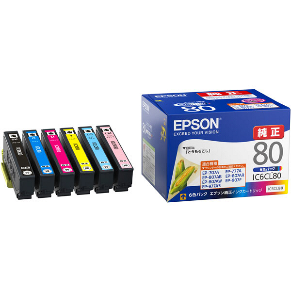エプソン（EPSON） 純正インク IC6CL80 IC80シリーズ 1パック（6色入