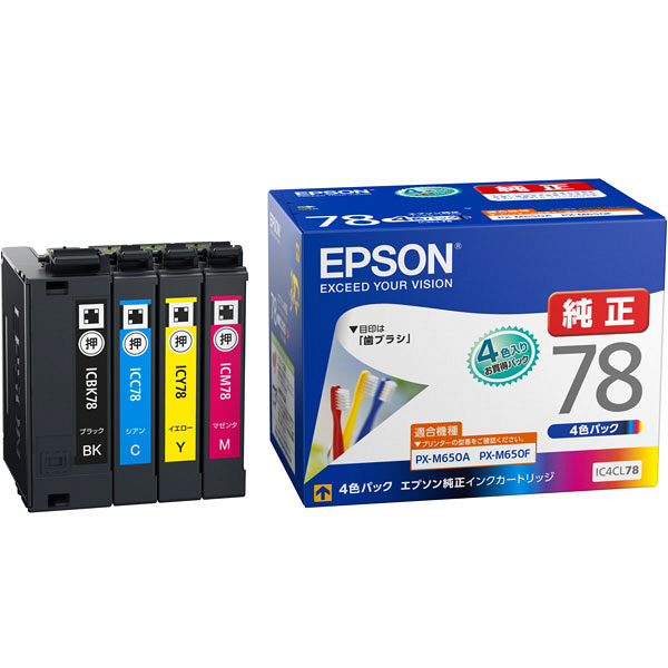エプソン（EPSON） 純正インク IC4CL78 IC78シリーズ 1パック（4色入）