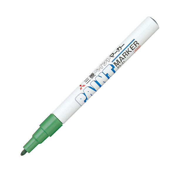 三菱鉛筆(uni) ペイントマーカー 細字 緑 油性マーカー PX-21 3本