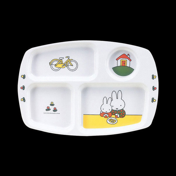 miffy　メラミンお子様食器　「ミッフィー」　CM-20C　角ランチ皿　1セット（3個入）　関東プラスチック工業　（取寄品）