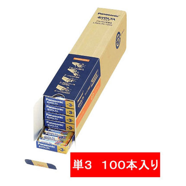 パナソニック アルカリ乾電池 エボルタ 単3形 LR6EJN/100S 1箱（100本 