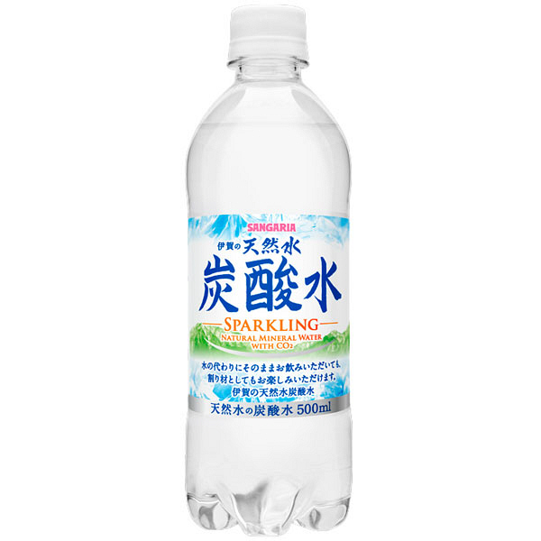 サンガリア　伊賀の天然水炭酸水　500ml　1セット（48本）