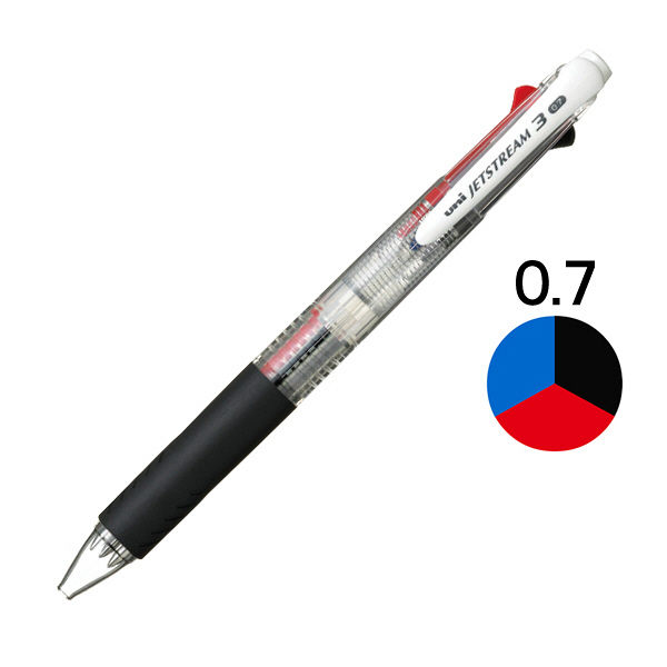 三菱鉛筆 多色ボールペン ジェットストリーム3色0.7 シルバー