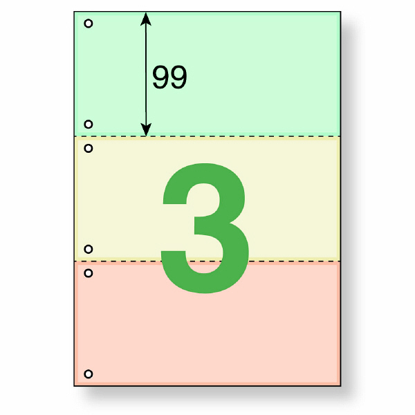 【アウトレット】プラス カラーマルチプリンタ用紙3面6穴 TY-236MT-C 1冊（100枚入）