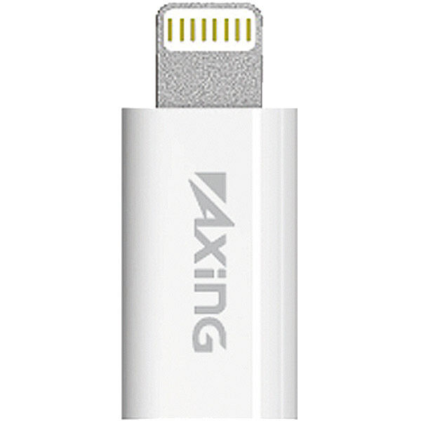 【アウトレット】多摩電子工業 AxinG Lightning変換アダプタ ホワイト microUSB（メス）-Lightning（オス） TIH01LW