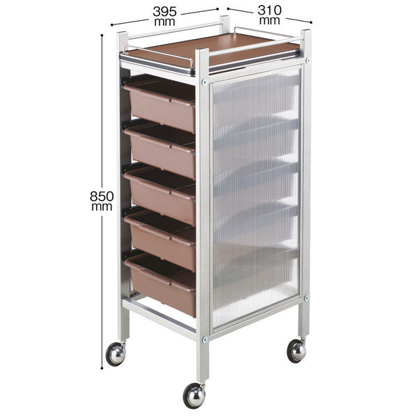 松吉医科器械 カラーアプリワゴン 収納タイプ ブラウン SN-AP009BR 1台 24-3370-00-02　マツヨシカタログ（直送品）