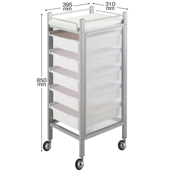 松吉医科器械 カラーアプリワゴン 収納タイプ ホワイト SN-AP009WH 1台 24-3370-00-01　マツヨシカタログ（直送品）