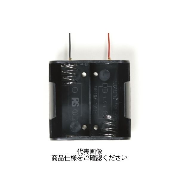 タカチ電機工業 SN型電池ホルダー ブラック SN1ー2 1個 SN1-2 1セット(6個)（直送品）