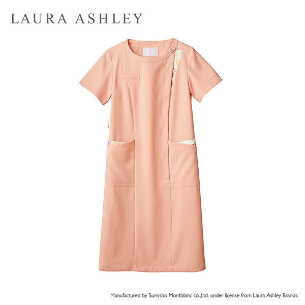 住商モンブラン LAURA ASHLEY（ローラ アシュレイ） ナースワンピース LW411 ピーチ/アメリピンク L 医療白衣 1枚（直送品）