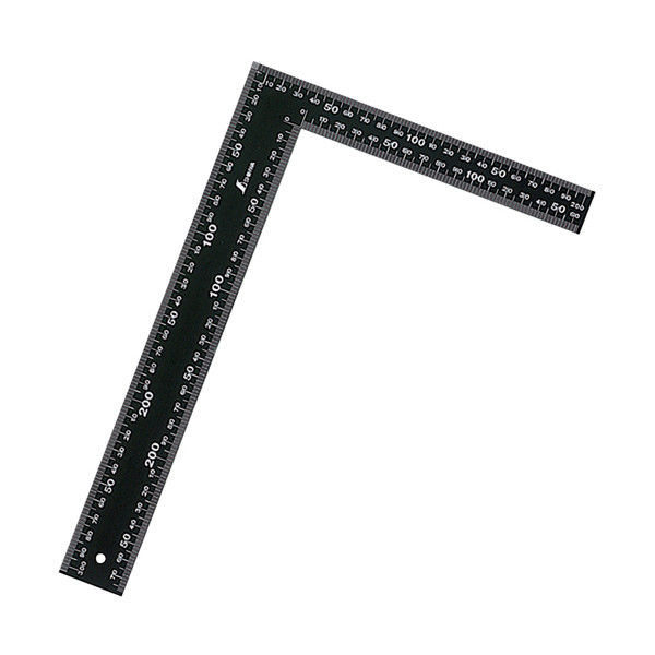 シンワ測定 フラットスコヤ 黒色 白目盛 呼寸 30.5×20cm 62359 1本（直送品） - アスクル
