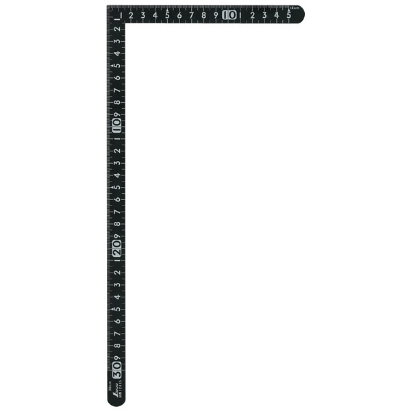 シンワ測定 曲尺小型 サンデーカーペンター 黒 表裏同目 白目盛 呼寸 33×15cm 12435 1本