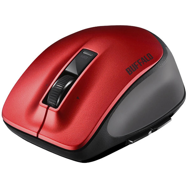 バッファロー Bluetooth BlueLED プレミアムフィットマウス Mサイズ レッド BSMBB500MRD 1台（直送品）