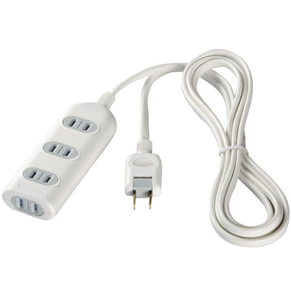 バッファロー ２ピン式電源タップ　４個口タイプ　シャッター付　２ｍ　ホワイト BSTAPSH2420WH 1台（直送品）