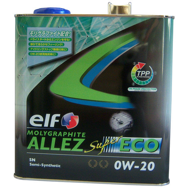 elf MORIGRAPHITE ALLEZ SUPER ECO 0W20 3L 1セット（6本入）（直送品）