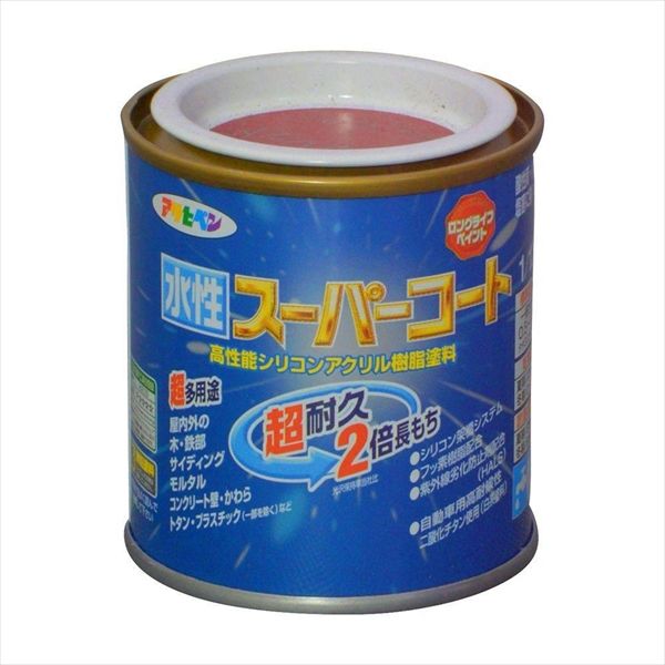 アサヒペン 水性スーパーコート 1/12L （ブリックレッド） 9011444