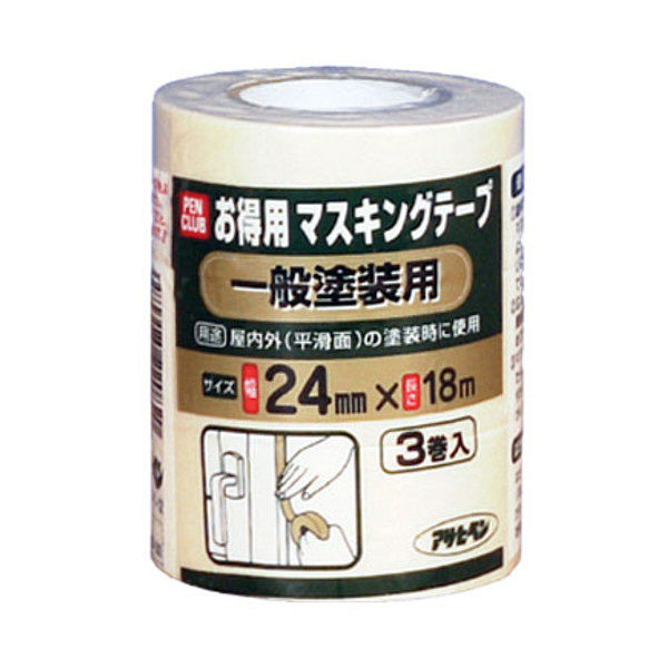 アサヒペン PCお徳用マスキングテープ 24X3巻入り （一般塗装用） 901161（直送品）