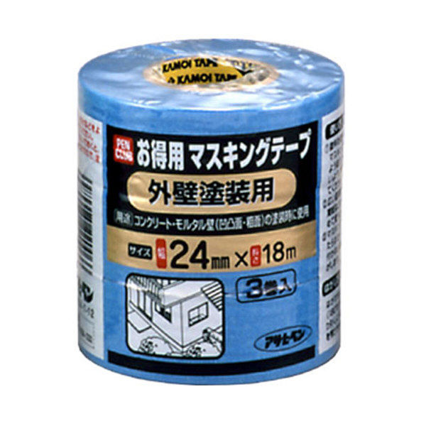 アサヒペン PCお徳用マスキングテープ 24X3巻入り （外壁塗装用） 9016001（直送品）