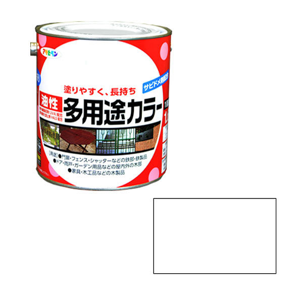 アサヒペン 油性多用途カラー 1.6L （白） 9016569（直送品）