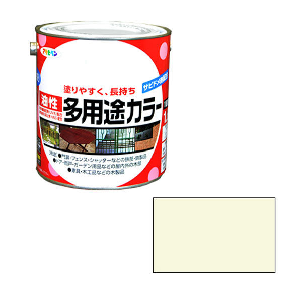 アサヒペン 油性多用途カラー 1.6L （ミルキーホワイト） 9016571（直送品）