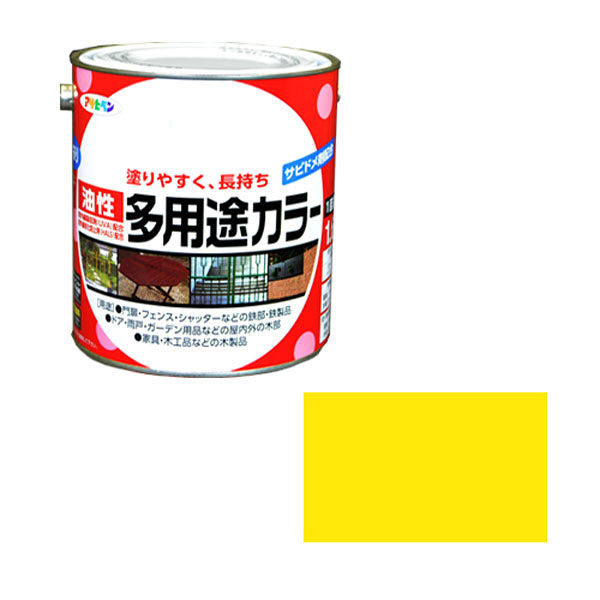 アサヒペン 油性多用途カラー 1.6L （黄色） 9016590（直送品）