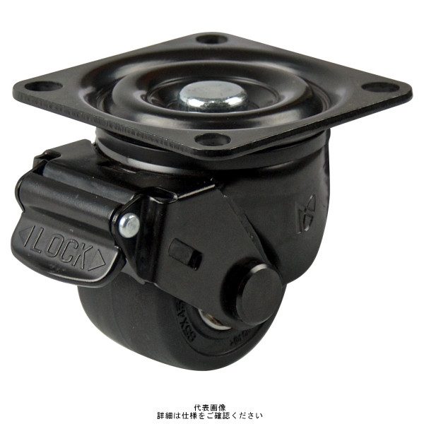 低床重荷重用キャスター自在ストッパー付タイプ 65mm強化ナイロン(B入)車輪付 STHー65GNBSー12 STH-65GNBS-12（直送品）