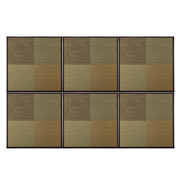 イケヒコ い草 置き畳 ユニット畳 和モダン 6枚組 『ニール』 ブラウン 約82×82×1.7cm 6P（直送品）