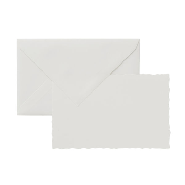 G.LALO（G.ラロ） ヴェルジェ・ド・フランス カード・封筒セット デックルエッジ ホワイト 5セット（各15枚：各3枚×5）（直送品）