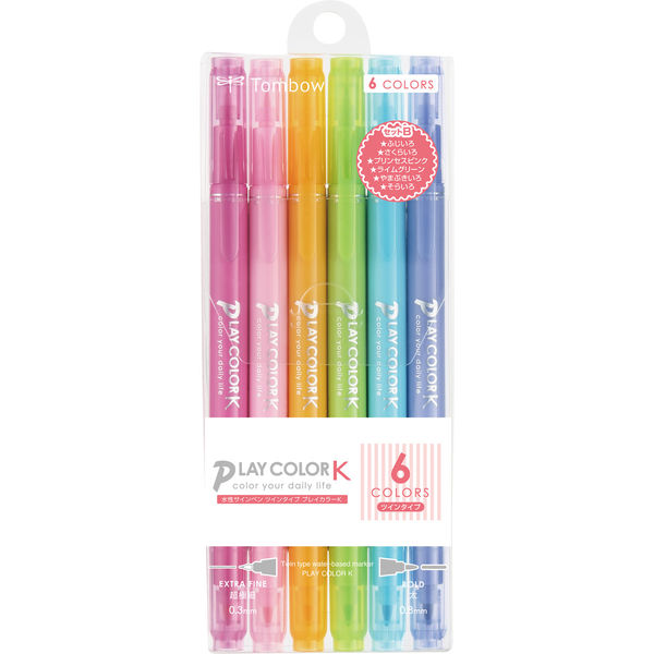 トンボ鉛筆 水性カラーサインペン　ＰＬＡＹ ＣＯＬＯＲK GCF-611B 2セット（6色入）